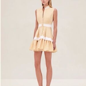 Alexis Yellow and White Mini Dress